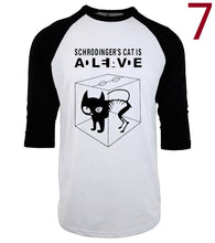 tee shirt homme three-quarter sleeve raglan brand clothing 2017 funny novelty Schrodinger's Cat T-shirts Mens camisetas