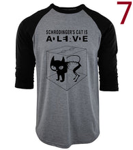 tee shirt homme three-quarter sleeve raglan brand clothing 2017 funny novelty Schrodinger's Cat T-shirts Mens camisetas
