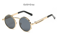 Mens Round Gothic Steampunk Sunglasses Women Coating Mirrored Circle Vintage Punk Sun Glasses Male Female Oculos