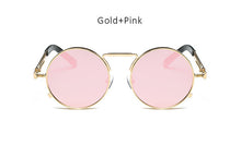 Mens Round Gothic Steampunk Sunglasses Women Coating Mirrored Circle Vintage Punk Sun Glasses Male Female Oculos