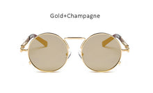 Mens Round Gothic Steampunk Sunglasses Women Coating Mirrored Circle Vintage Punk Sun Glasses Male Female Oculos