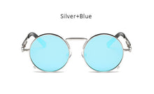 Mens Round Gothic Steampunk Sunglasses Women Coating Mirrored Circle Vintage Punk Sun Glasses Male Female Oculos