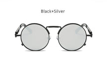 Mens Round Gothic Steampunk Sunglasses Women Coating Mirrored Circle Vintage Punk Sun Glasses Male Female Oculos