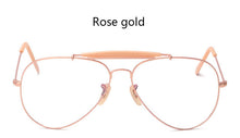 Women Men Flat Top Avation Optical Glasses Frame Brand Designer Rose Gold Metal Eyeglasses