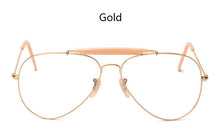 Women Men Flat Top Avation Optical Glasses Frame Brand Designer Rose Gold Metal Eyeglasses