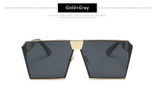 Men Women Oversized Steampunk Square Sunglasses New Fashion Large Clear Lens Metal Mirror Sun Glasses