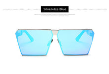 Men Women Oversized Steampunk Square Sunglasses New Fashion Large Clear Lens Metal Mirror Sun Glasses