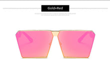 Men Women Oversized Steampunk Square Sunglasses New Fashion Large Clear Lens Metal Mirror Sun Glasses