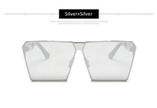 Men Women Oversized Steampunk Square Sunglasses New Fashion Large Clear Lens Metal Mirror Sun Glasses