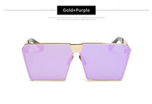 Men Women Oversized Steampunk Square Sunglasses New Fashion Large Clear Lens Metal Mirror Sun Glasses