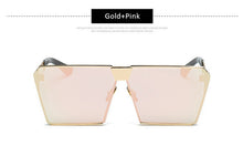 Men Women Oversized Steampunk Square Sunglasses New Fashion Large Clear Lens Metal Mirror Sun Glasses