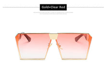 Men Women Oversized Steampunk Square Sunglasses New Fashion Large Clear Lens Metal Mirror Sun Glasses