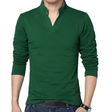 High Quality Men Tshirt Pullover V Neck Slim Long Sleeve Shirts Tracksuit Tops Basic Type Shirt Blusas Tee Male Clothing F2