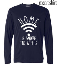Home Is Where The Wifi Is Men long sleeve loose Fit T-Shirt 2017 autumn  hot sale harajuku brand clothing male hip-hop camisetas