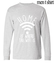 Home Is Where The Wifi Is Men long sleeve loose Fit T-Shirt 2017 autumn  hot sale harajuku brand clothing male hip-hop camisetas