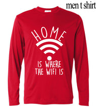 Home Is Where The Wifi Is Men long sleeve loose Fit T-Shirt 2017 autumn  hot sale harajuku brand clothing male hip-hop camisetas