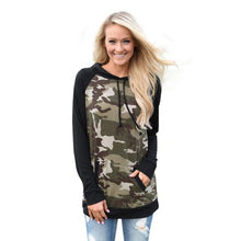 High Quality Womens Blouse Long Sleeve Splice Camouflage Hoodie Sweatshirt Jumper Hooded Women Clothing Blusas