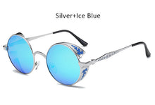 Vintage Gothic Round Steampunk Sunglasses Men Retro Unique Carving Frame Mirrored Sun Glasses For Male Cool Hip Hop