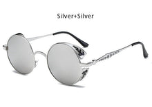 Vintage Gothic Round Steampunk Sunglasses Men Retro Unique Carving Frame Mirrored Sun Glasses For Male Cool Hip Hop