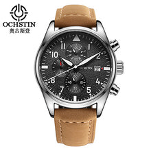 OCHSTIN Mens Watches Top Brand Luxury Famous Leather Men Military Wrist Watches Men Sport Quartz-Watch Whatch Relogio Masculino