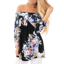 Floral Print Autumn Blouse 2017 Women Long Sleeve Shirt Blouses Long Tops offshoulder bluse Blusas Vintage Tops Women Clothing