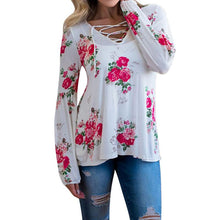 Women Autumn Long Sleeve Floral Printing Shirt Casual Blouse Tops Sexy V-Neck Cotton Women Clothes blusones blusa mujer manga