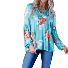Women Autumn Long Sleeve Floral Printing Shirt Casual Blouse Tops Sexy V-Neck Cotton Women Clothes blusones blusa mujer manga