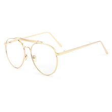 ROYAL GIRL Oversize Metal Round Eyeglasses Frames Women Clear Lens Glasses Retro Optical Frames ss407