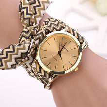 New Women Aztec Tribal Floral Cloth Quartz Dial Wristwatch Watch