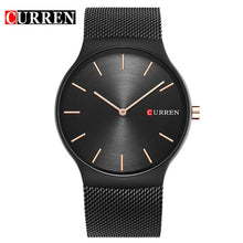 NEW Curren Men Watches Top Brand Luxury Simple Ultra Thin Black Watches Men Quartz Whatch Male Clock Relogio Masculino 8256