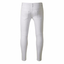 Mens Ripped Slim Fit Motorcycle Vintage Denim Jeans Hiphop Streetwear Pants