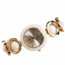 New Fashion Rose Gold Unique Design Gril White Pearl Women Clothing Style Bracelet Watch Hot Marketing Watches